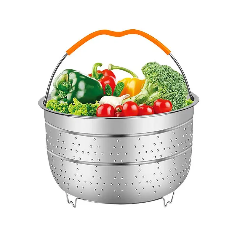 

Vegetable Steamer Stainless Steel Steamer Pot Steamer Insert With Good Filtering Effect And Silicone Handle For Egg Basket Pasta