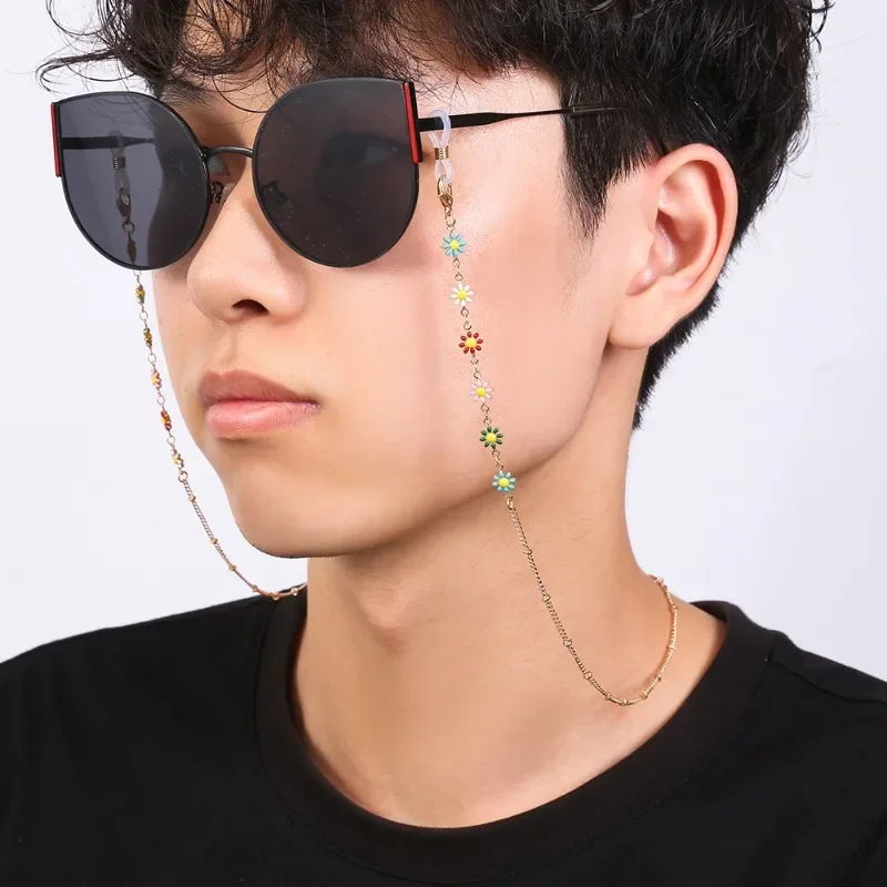 

Цепочка для солнцезащитных очков женская, металлический нескользящий шнурок с жемчужинами, веревка для очков для девушек