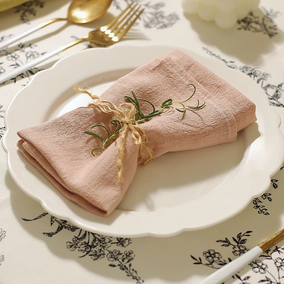 Servilletas de gasa de algodón para decoración de mesa, pañuelos