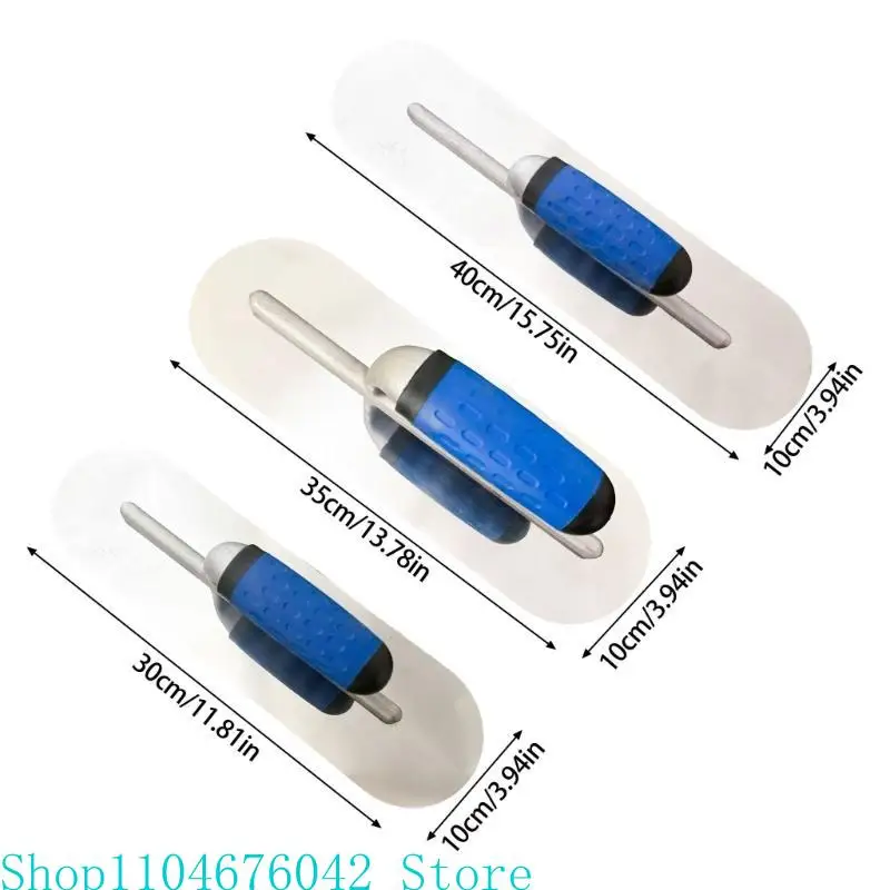 3Pcs Set Rounded Corner Plastering Trowels Stainless Steel Rustproof Ergonomic Handle Cement Flat Finishing Trowel Tools