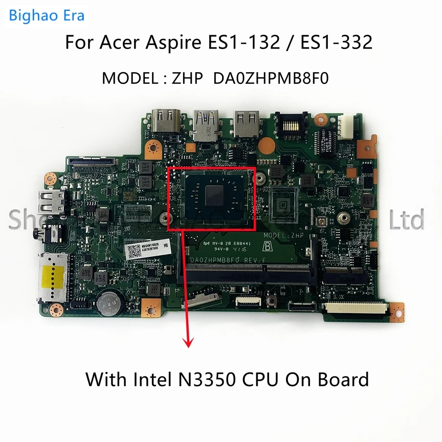 Placa-mãe do Portátil para Acer Da0zhpmb8f0 Es1132 Es1332 Cpu N3350 32gb-emmc Da0zhpmb8f0 Nb.ghn11.001 Nbghn11003 Nbghn11005