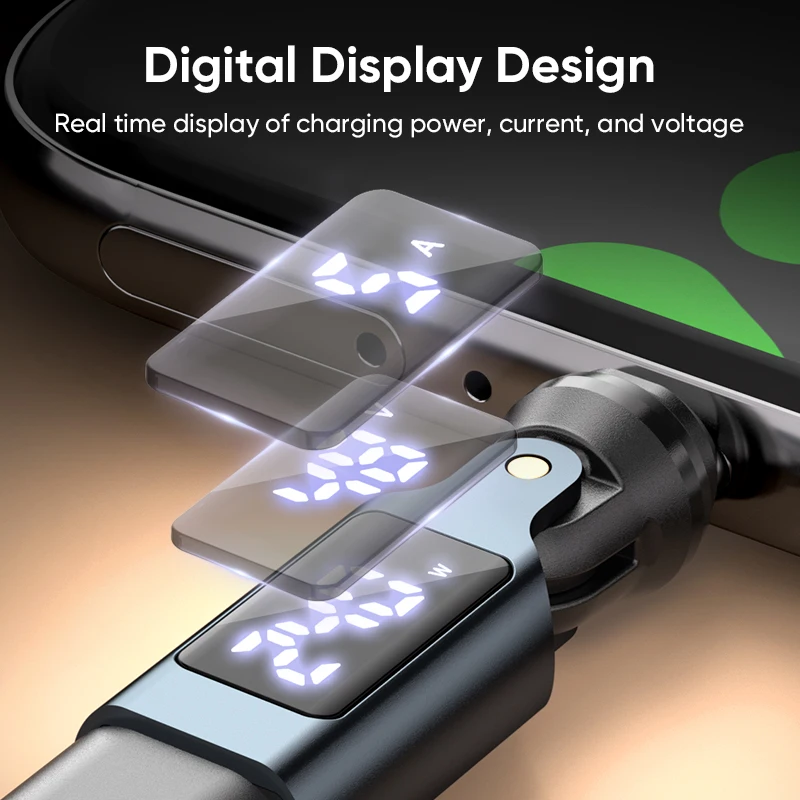 타입-C 마그네틱 어댑터 디지털 디스플레이 PD 240W 9핀 USB-C to USB-C 고속 충전 타입-C 암 OTG 컨버터 (삼성 아이폰용)