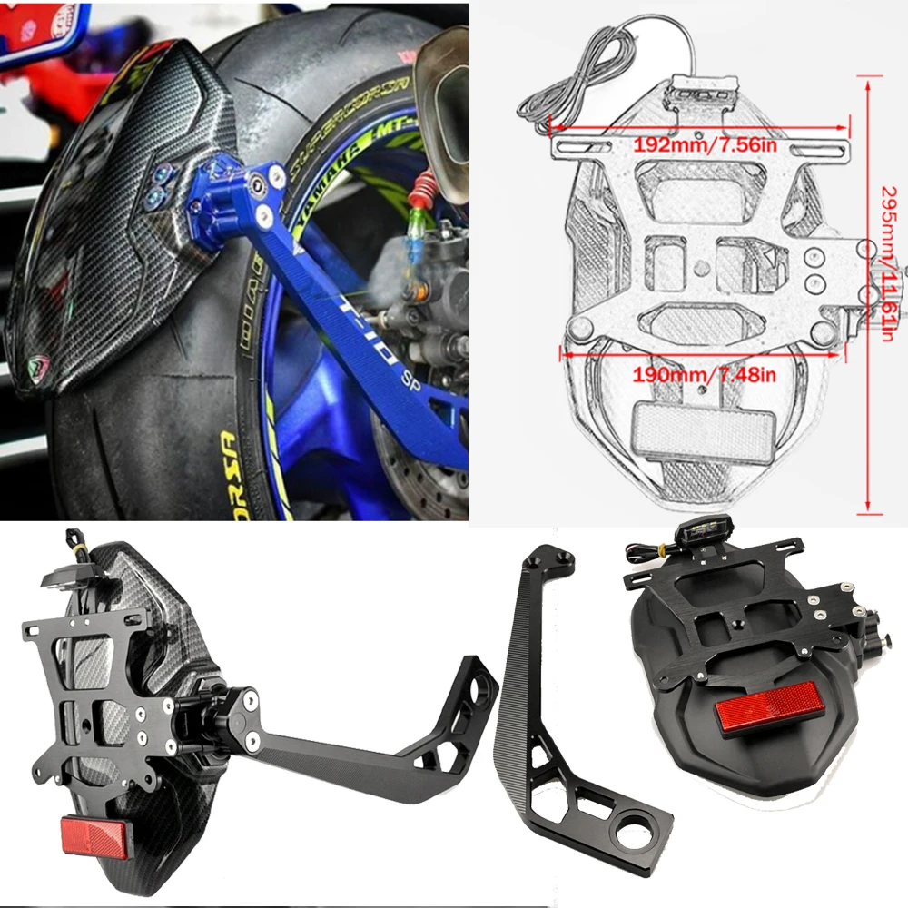 MotorcycleCarbonFiberRearWheelCoverFenderHuggerSplashGuard