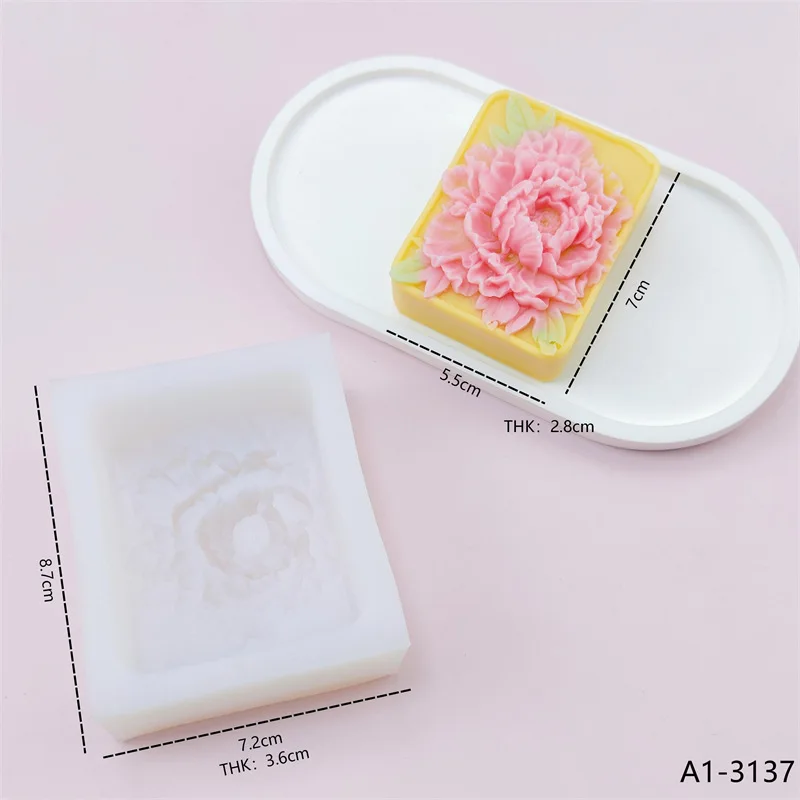 백합 국화 연꽃 모란 나비 난초 단풍잎 꽃 실리콘 비누 몰드 DIY 수제 양초 비누 만들기 틀