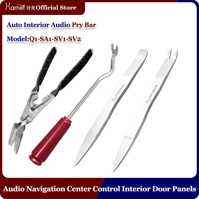 1/4PCS Stainless Steel Car Door Panel Button Dash Board Pry Plate Bar Crowbar Hand Repair Tools Accessories For BMW Audi Honda