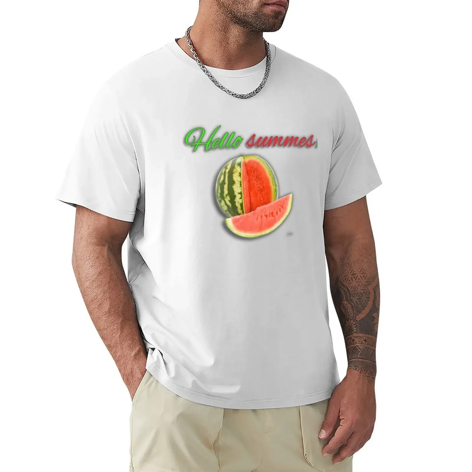 

Hello summer T-shirt sports fans korean fashion Blouse plain t shirts men