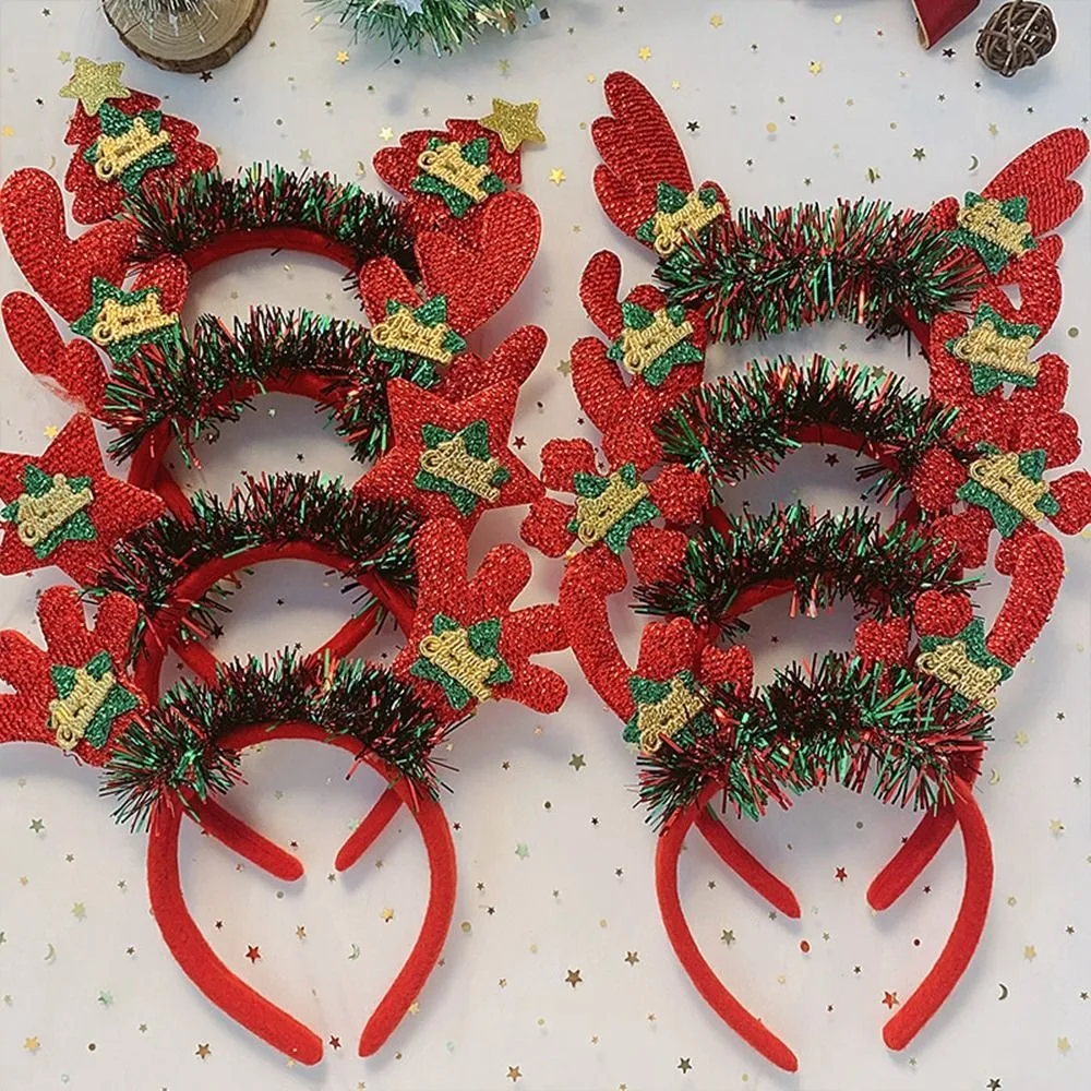 Cute Party Dress Up Reindeer Santa Elk Christmas Hat Christmas Decoration Antlers Headband Female Hair Hoop Christmas Headband