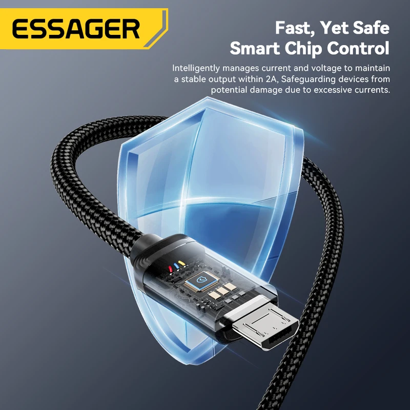 Essager Micro USB Cable 2A Fast Charging for Xiaomi Realme Redmi Samsung...