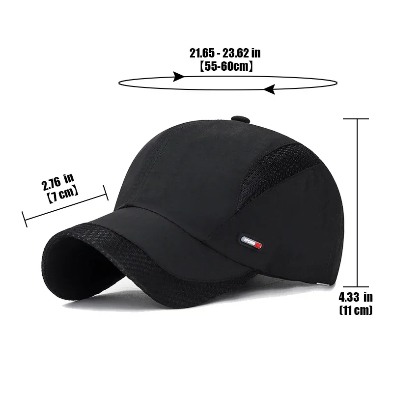Chapeau soleil mesh rouge étiquette cuir pêche sport outdoor séchage rapide protection UV été