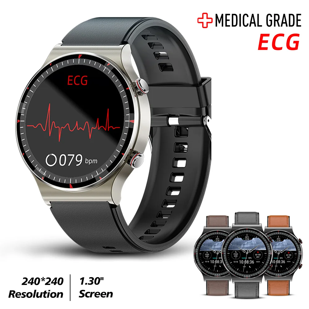 2023 New Men Smart Watch PPG+ECG 24H Heart Rate Sleep Breath Train