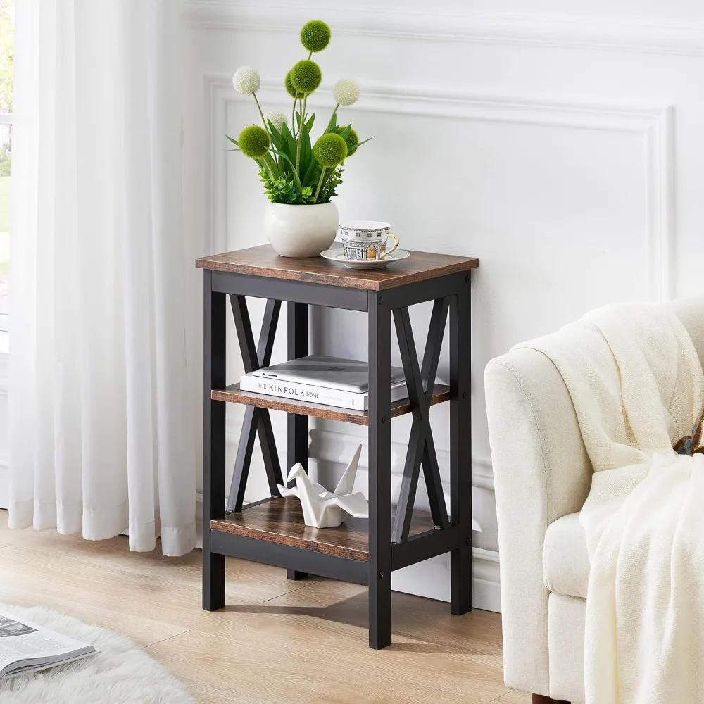 

Living Room Furniture Modern Nightstands X-Design Side End Table Night Stand With Storage Shelf for Bedroom Bedside Cabinet Home