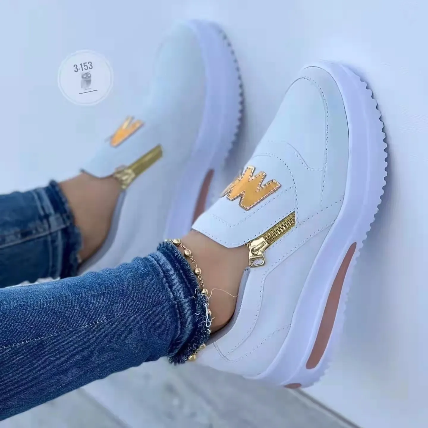 Dames Casual Sneakers M Bedrukt Rits Platform Plus Maat Gevulkaniseerde Schoenen Zapatillas Mujer Sapato Plataforma Feminino M