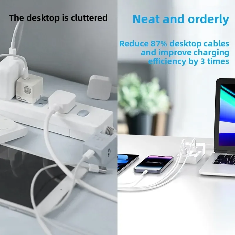 Smart 10-Port USB Charger for Mobile Phones Fast-Charging Flat Panel Power Station for Home Office Use with Travel Features US/E