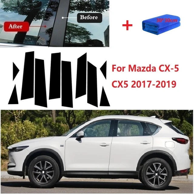 Mazda CX-5 cx5 2017-2019の磨かれた柱のポスト,窓トリムカバー,bc列ステッカー,10個