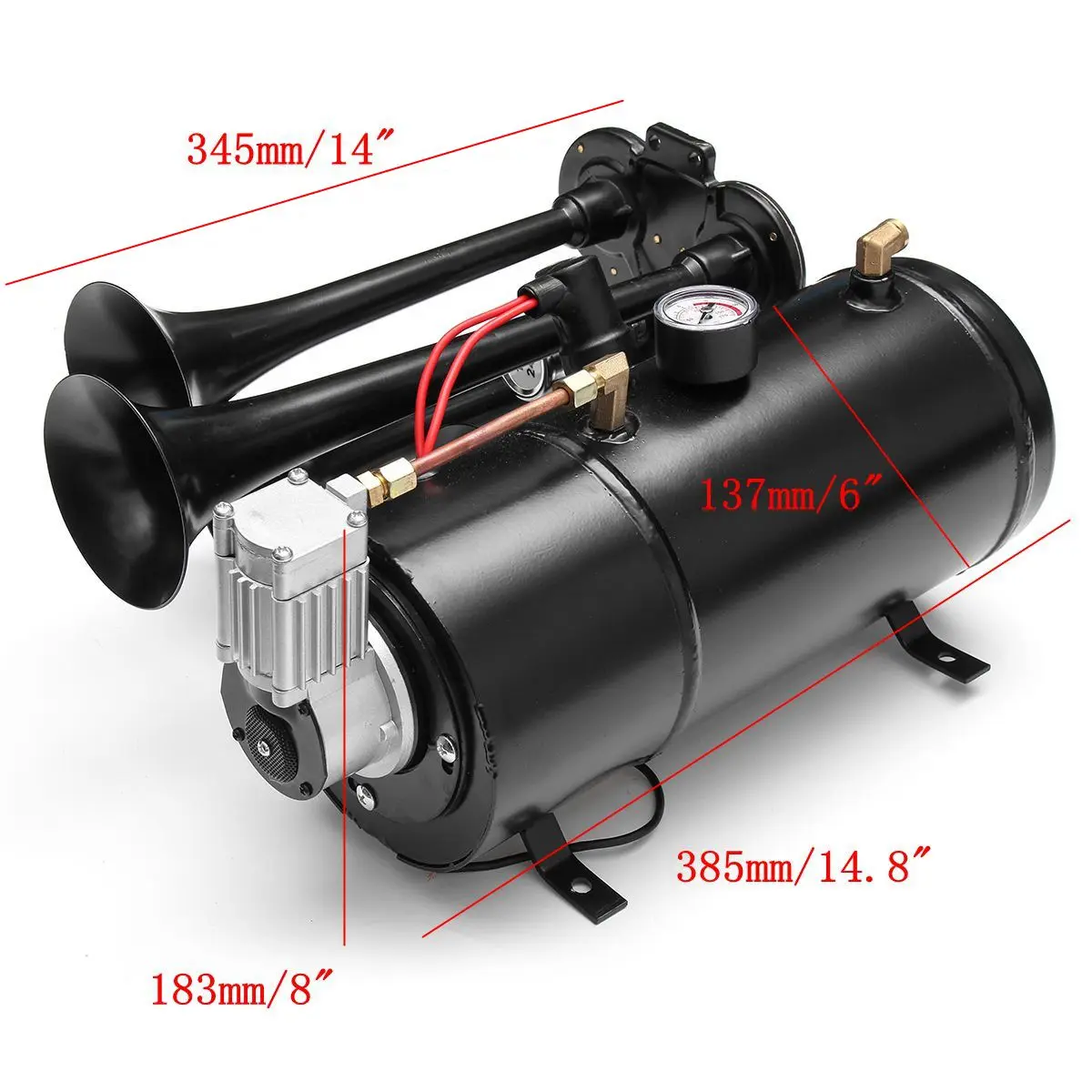 12v - Kit de klaxon de train 4 trompettes 150 PSI