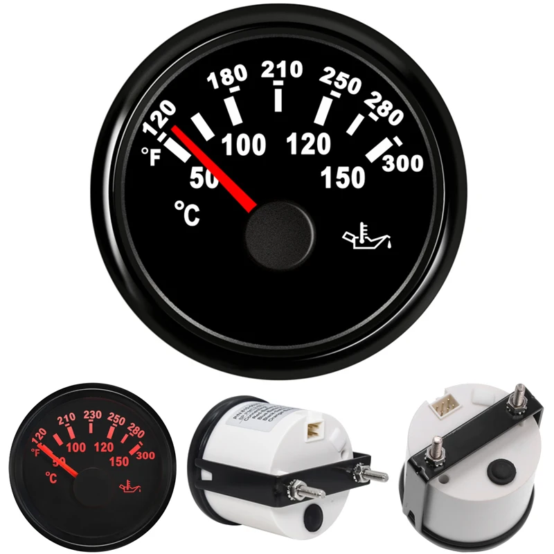 Spedizione Gratuita Auto 52Mm Point Misuratori Di Temperatura Dell'Olio 120-300 Fahrenheit Marine 361 ~ 19Ohm Misuratori Di Temperatura Dell'Olio Per 