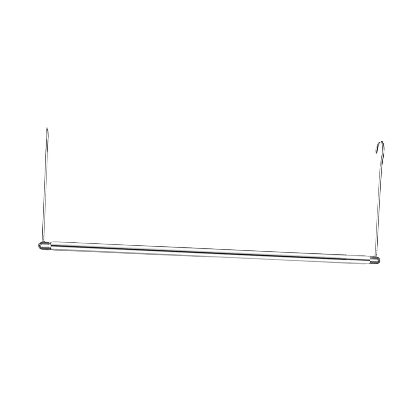 Telescopic Clothing Rod Clothes Drying Rack with Hooks for Laundry Room Home