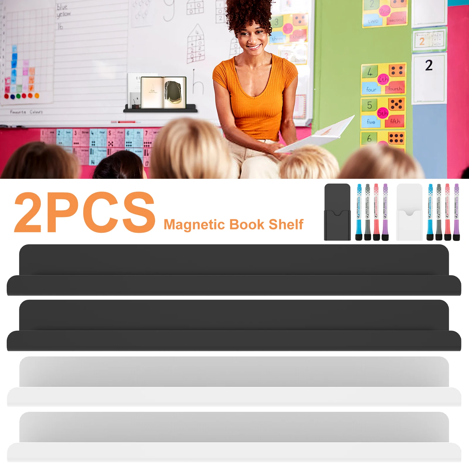 

2Pcs Magnetic Book Shelf Acrylic Magnetic Book Rack Reusable Magnetic Book Display Shelf Portable Magnetic Spice Racks Magnetic