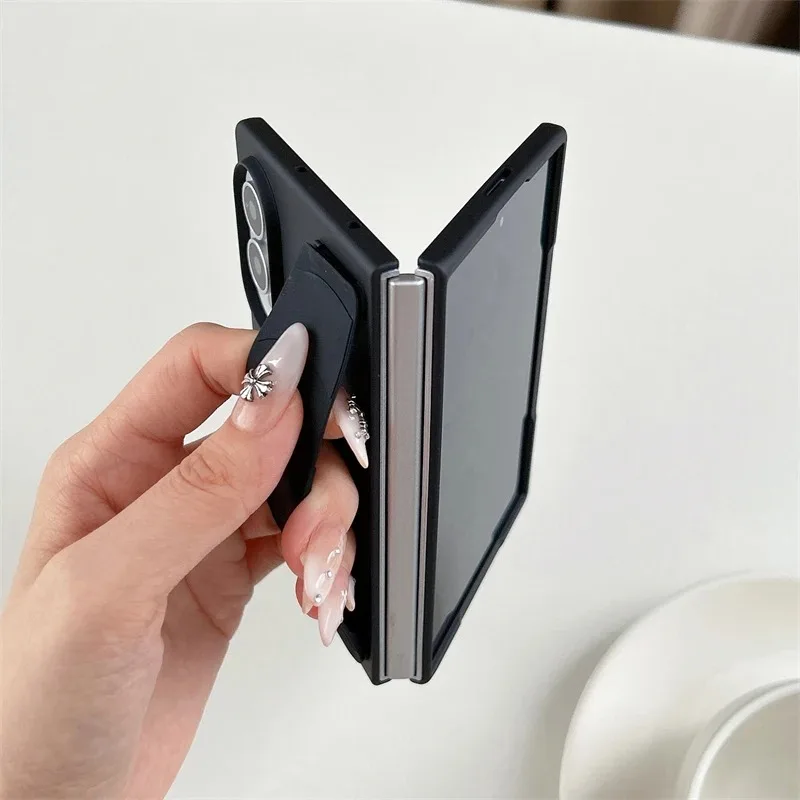 Luxury Matte Ultra Thin Folding Phone Case with Silicone Wristband - Shockproof Cover