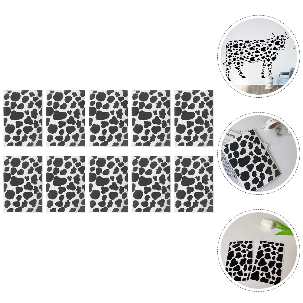 

10 Sheets of Novelty Cow Stickers Self-Adhesive Cow Patterns Decals Multi-use Cow Pattern Decals