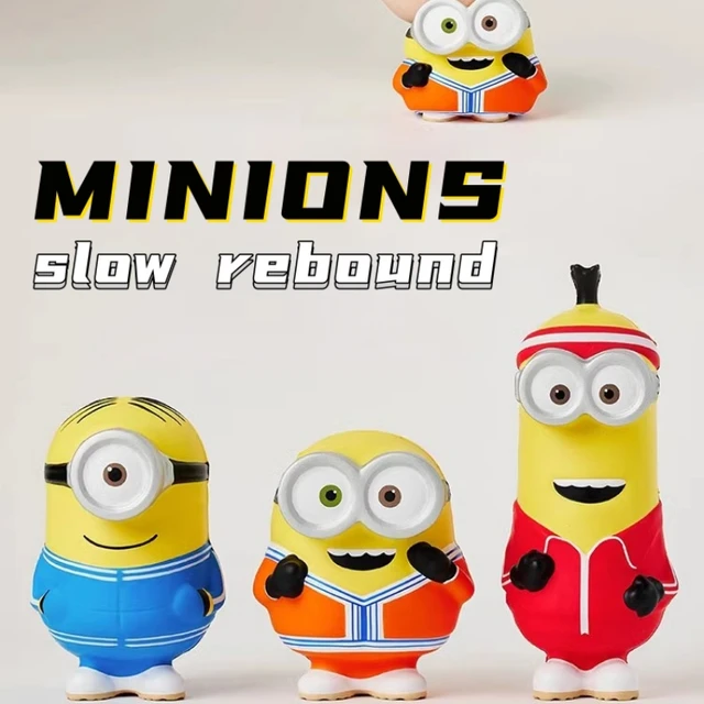 OFFICIAL Minions 2 Gongfu Kevin Staurt Bob Slow Rebound Doll Cartoon Decompression Toys Flexible Stretching Funny Gift