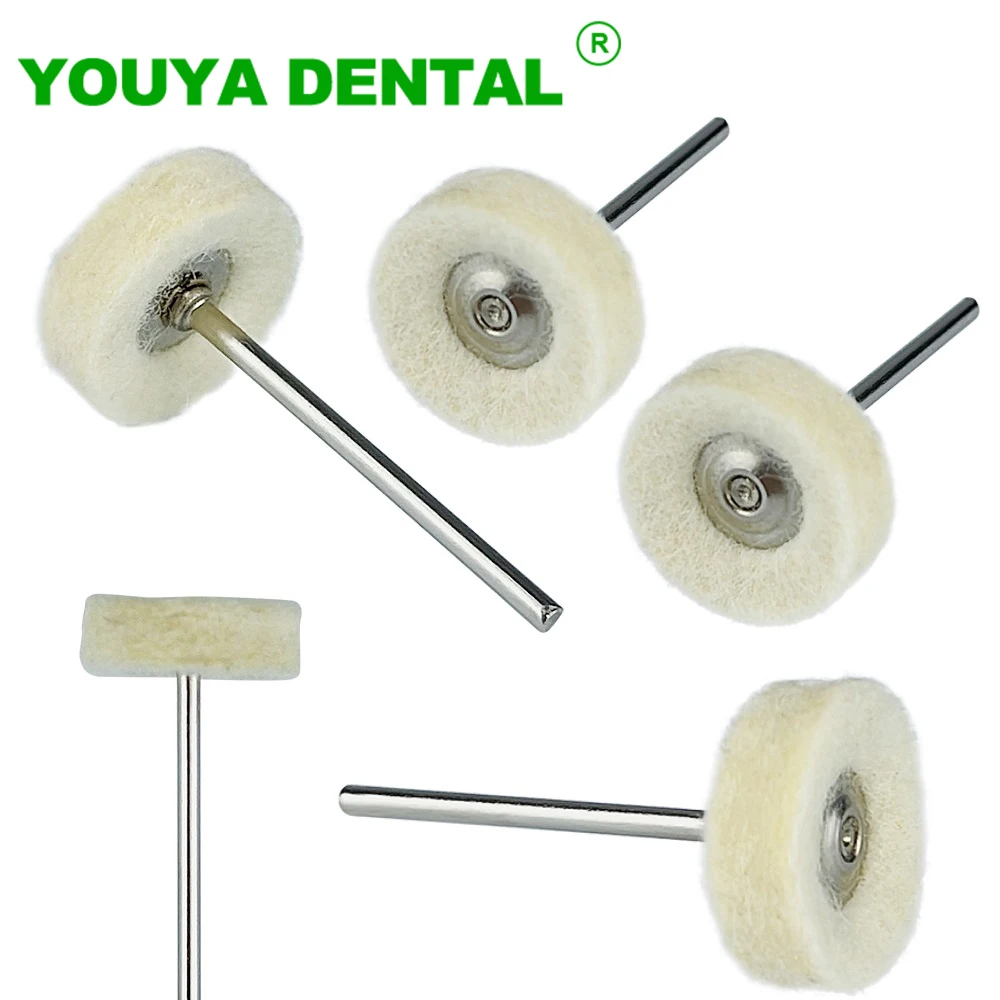 

10pcs/Bag Dental Laboratory Brush Wool Felt Polisher Polishing Brush Wheels Rotary Tool For Low Speed HP Shank Dentistry Product