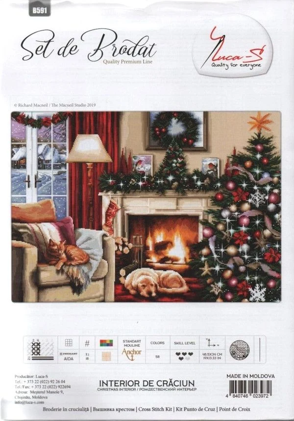 

Cross stitch Kit 14CT 18CT 25CT Canvas Cross Stitch DIY Embroidery Set DMC embroidered Luca-S B591 Christmas 72-54