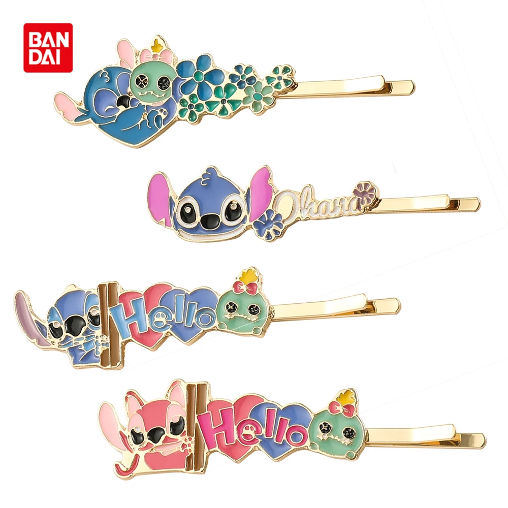 Bandai Animation Lilo & Stitch Cartoon Hairpin Cute Stitch Metal Smalto Hair Clip Fashion Hair Pins Per Le Donne Accessori Per La Testa