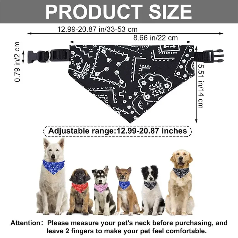 Dog Bandana Collar Detachable Dog Bandanas Scarf Collar Washable