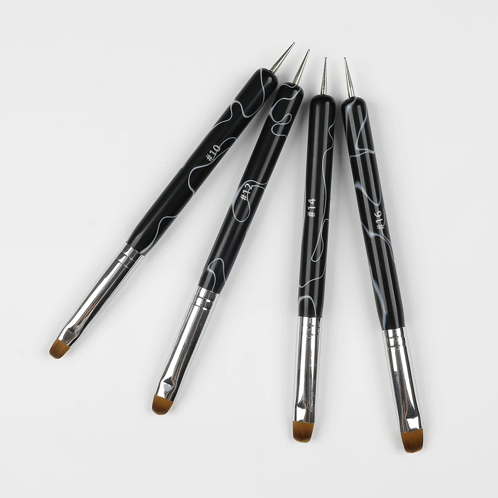 French Nail Art Brush Dual End Nail Art Dotting Pen Acrylic Drawing Rhinestone Gel Painting Manicure Tool for Beginner nail art pen,nail art brush,nail art tools,rhinestone picker pen