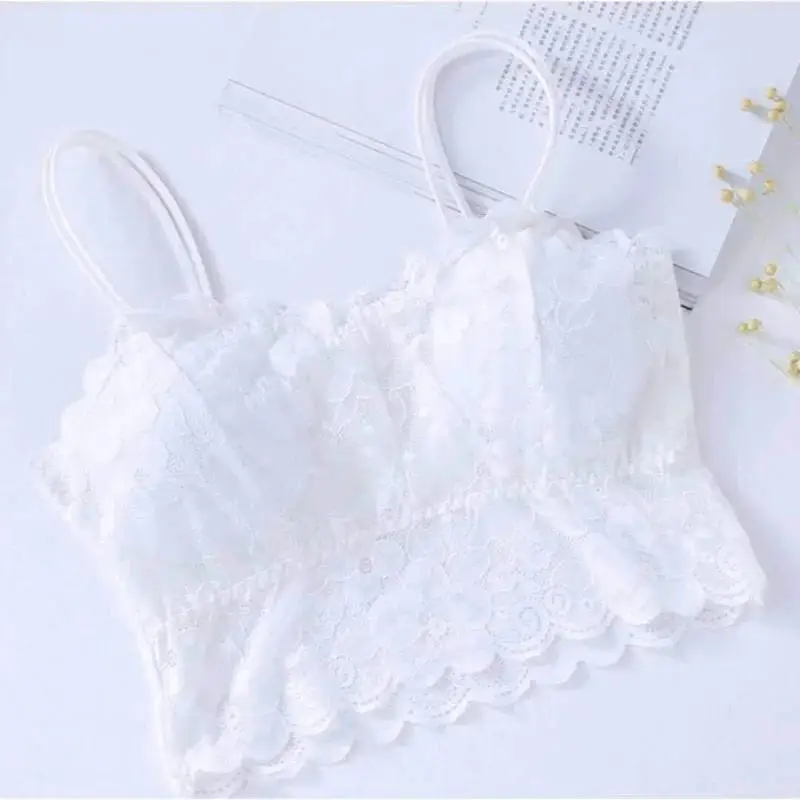 1pcs New Women Lace Seamless Bras Top Sexy Wrapped Chest Strap Chest Pad Camisole Bottoming Underwear Beauty Vest Bralette