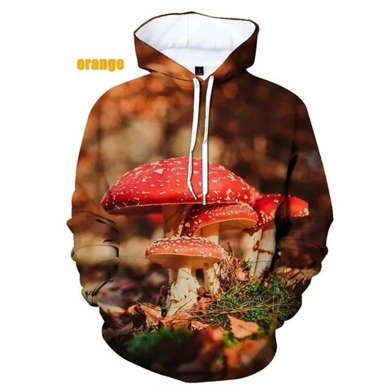 thumbnail image 1 of Sudadera con capucha con estampado 3D de hongos para hombre y mujer, sudadera con capucha de gran tamaño con estampado completo para primavera y otoño, ropa de diseñador para hombre, 1 of 5
