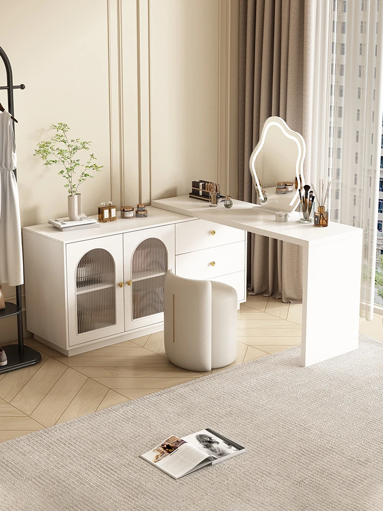

Modern minimalist rotating corner dressing table storage cabinet integrated