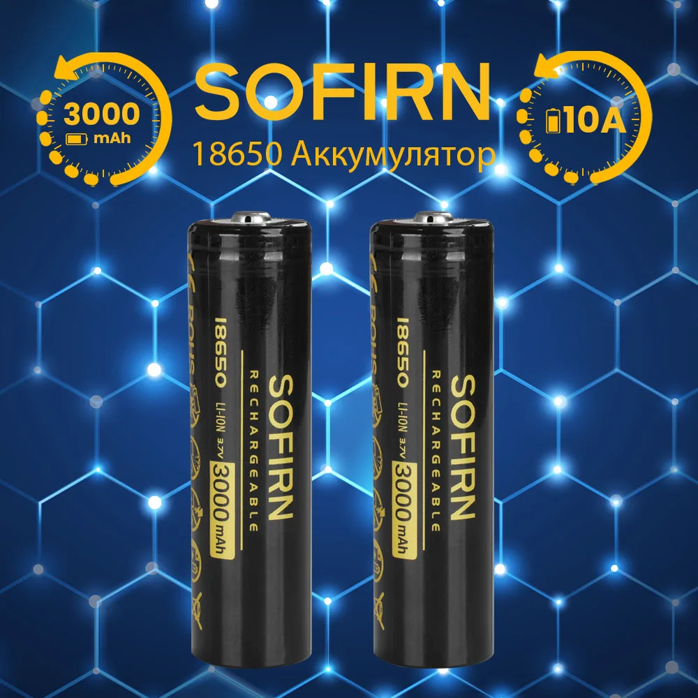 3000mAh 18650 Rechargeable Li-ion Battery for LED Flashlight Battery Charger