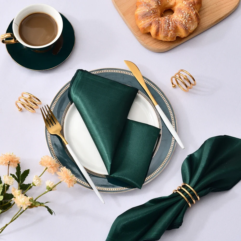 50 Pcs Satin Table Napkins 12x12inches Square Dinner Napkins Washable Soft Table for Wedding Birthday Parties Decoration