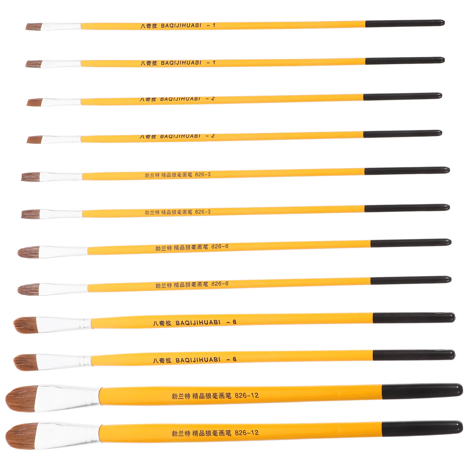 12 Pcs Coloring Brush Paint Brushes Water Paintbrushes Gouache Painting Kit Wood Oil Child Student Tool