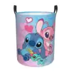 Custom Stitch Angel Laundry Hamper Large Clothes Storage Basket Disney Anime Toy Bin Organizer for Kids 1