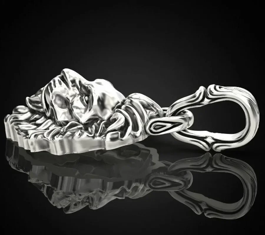 19g 3d Very Cool Mighty 3D Lion Pendant Mens Gold Pendant  Customized 925 Solid Sterling Silver Pendant