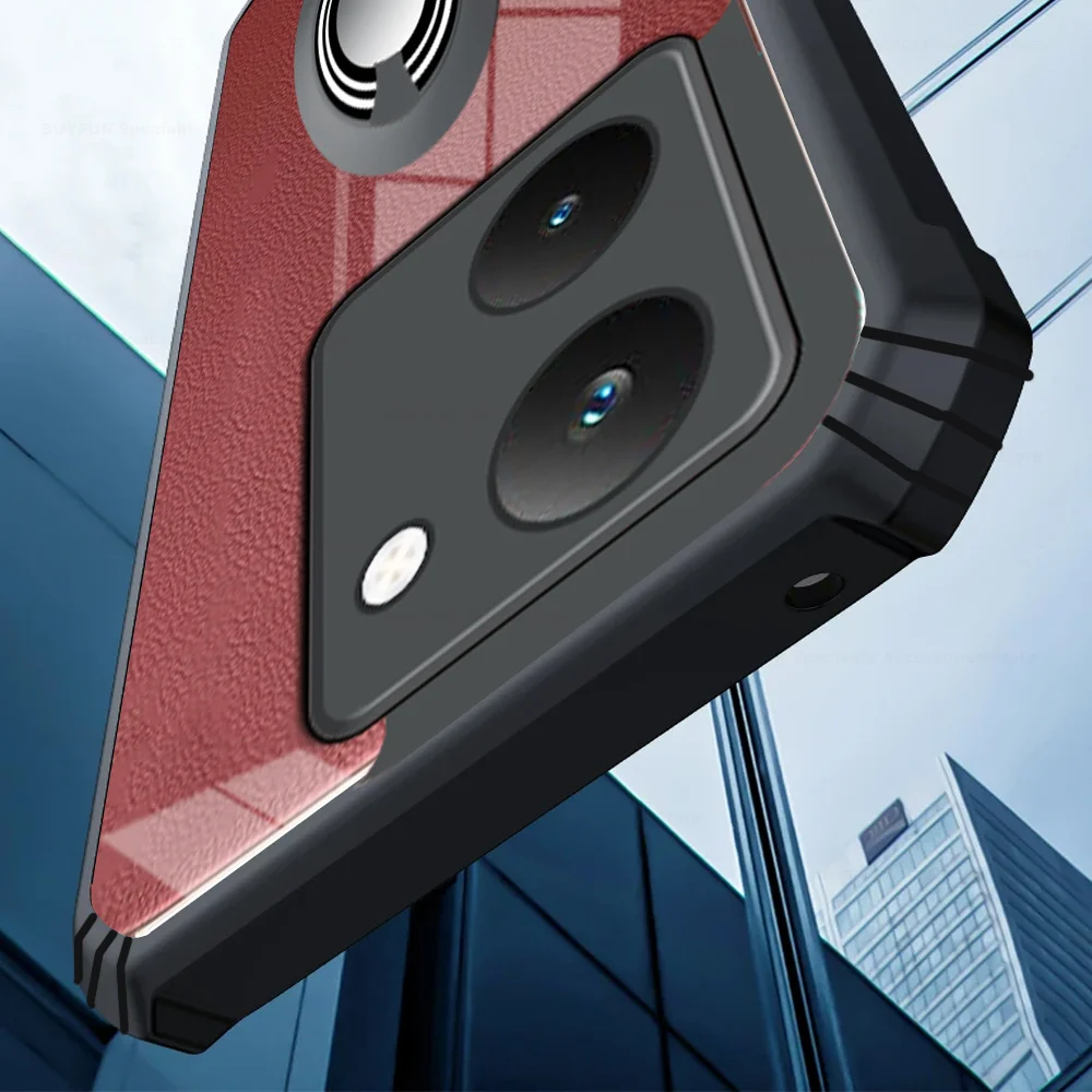 Transparent Shockproof Acrylic Phone Case with Magnetic Holder Ring