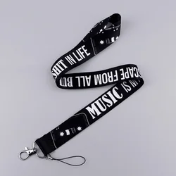 Music Enthusiast's Universal Phone Lanyard & Accessory Holder - Stylish Neck Strap with Inspirational Quotes - Polyester Fiber (1)