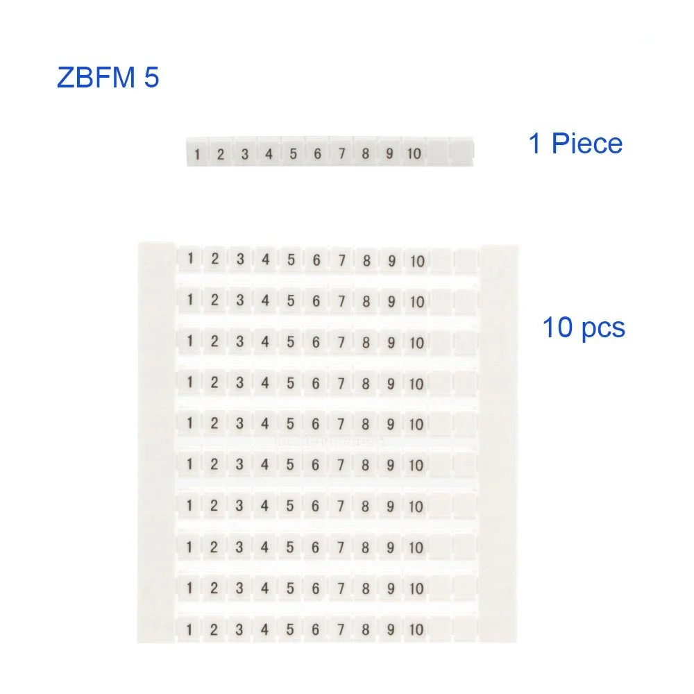 Zack Marker Strips ZBFM5 With Standard Numbering With Blank For STTB2.5 ST2.5-3L And PTTB 2.5 DIN Rail Terminal Blocks 10Pcs wire connectors din rail terminal block