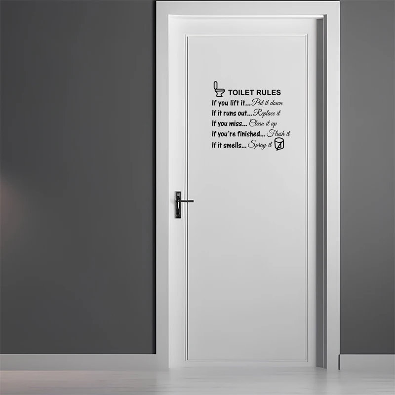 Toilet Rules Toilet Stickers Bathroom Bathroom Removable Home Decor Wall Stickers Home Decor Letter