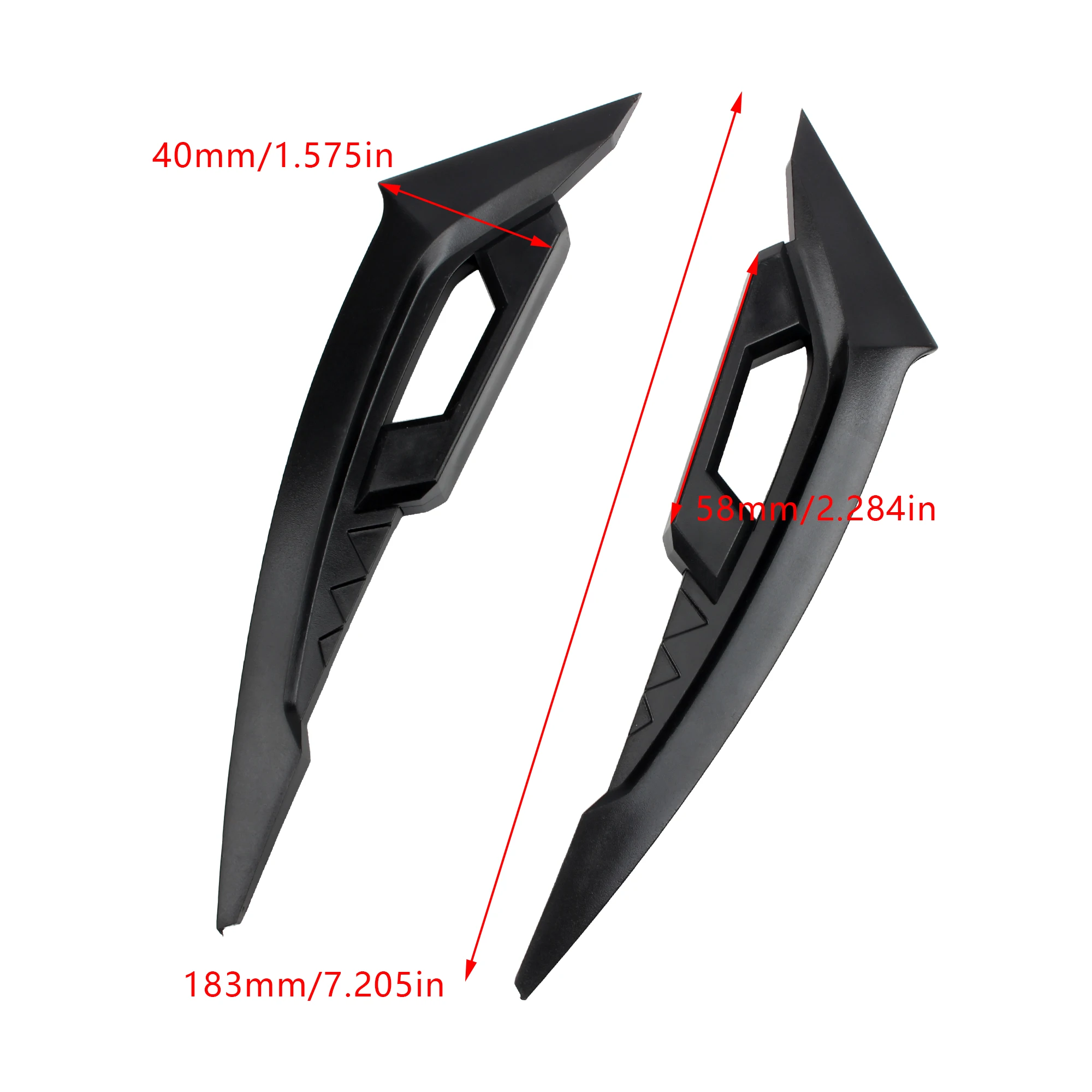 Aerodynamic Front Winglets with Adhesive Decoration Stickers