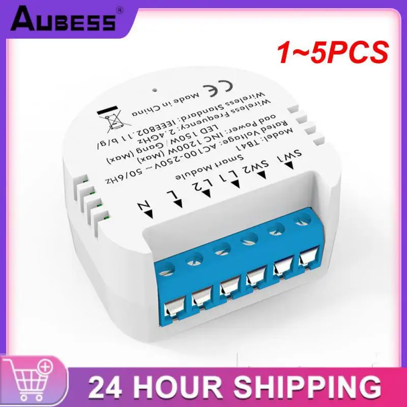 

1~5PCS Aubess WiFi Smart Switch Module Energy Monitoring Tuya Smart Life Remote Control Relay Breaker Switch Works With Alexa