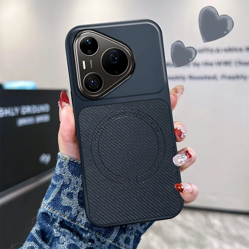 Lychee Pattern Magnetic Ultra-Thin Cover with Wireless Charging Support