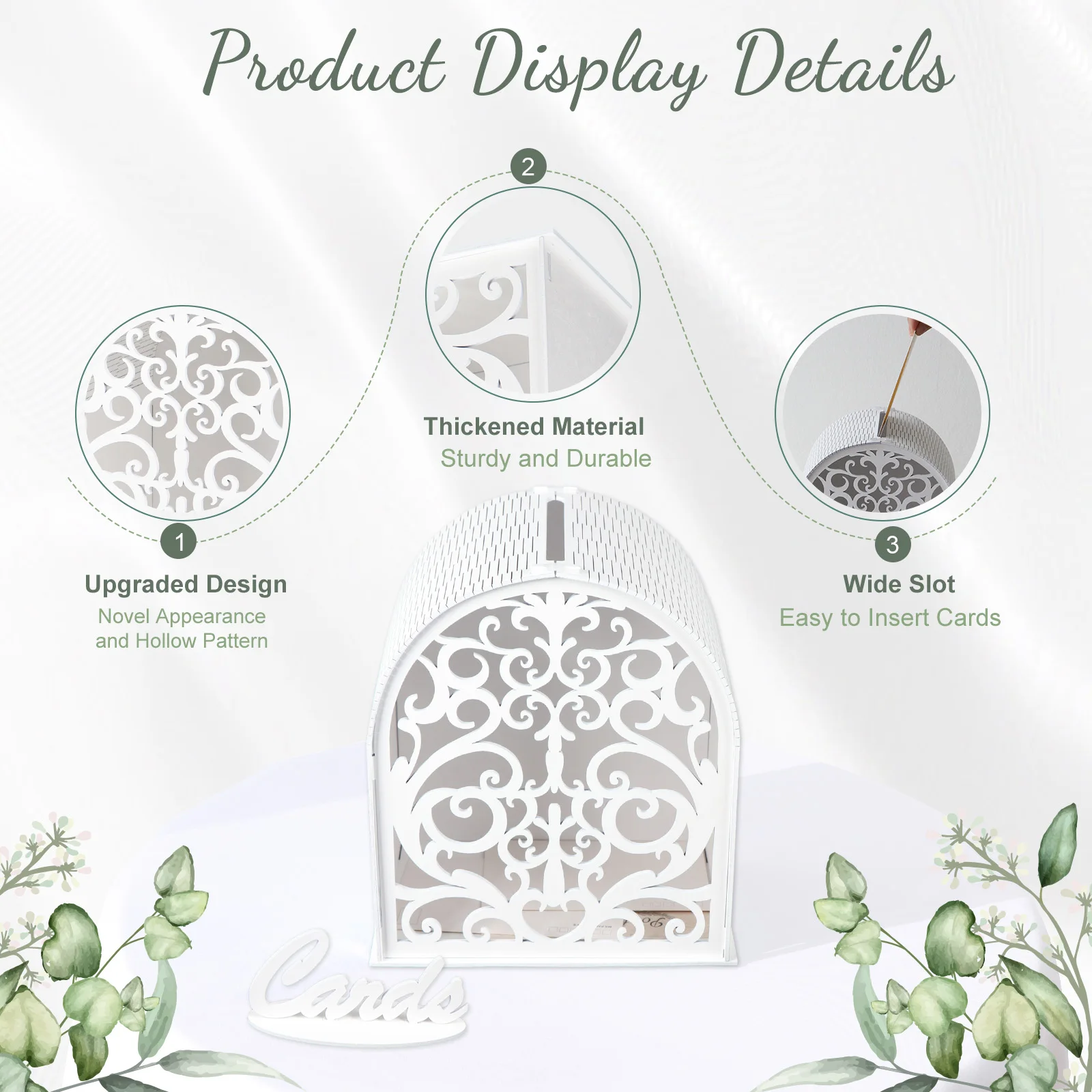 White Gift Card Box with Hollow Window Boho Wedding Envelope Money Wedding Card Boxes for Graduation Party Decorations wooden gift card boxes,acrylic card box