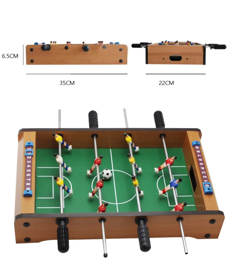35*22*6.5CM Indoor Mini Soccer Tables Football Board Game Parent-Child Interaction Toys Wooden Four Poles Mini Table Football