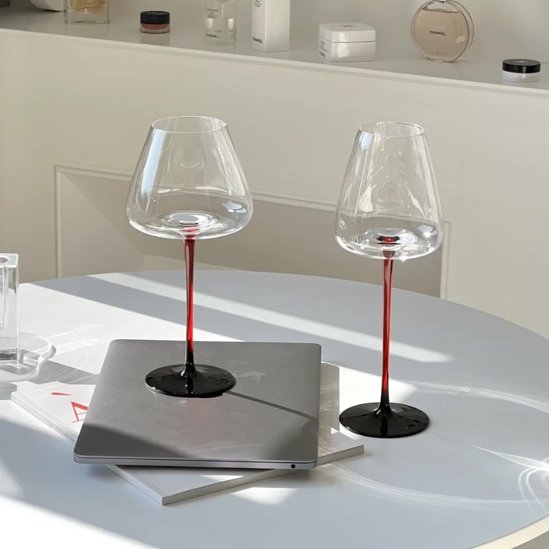 

Burgundy red wine cup Big belly household Nordic luxury crystal glass grape red pole goblet glass cup