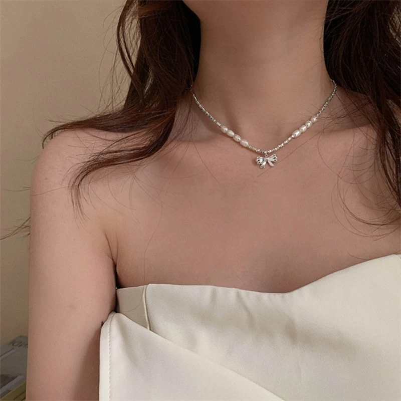

2023 Trendy Collar Chain Choer Necklace Silver Clavicle Chain Adjsuatble Neckwear Gift for Birthdays & Special Occasions