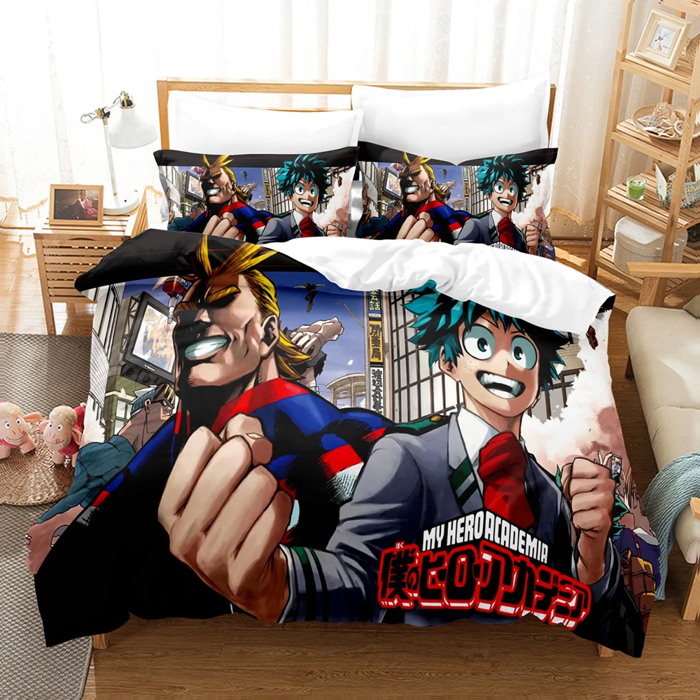 My Hero Academia Bedding Set Japan Anime Comfortable Quilt Cover Single Double Queen Twin Full Size Duvet Cover Teens Bed Linen